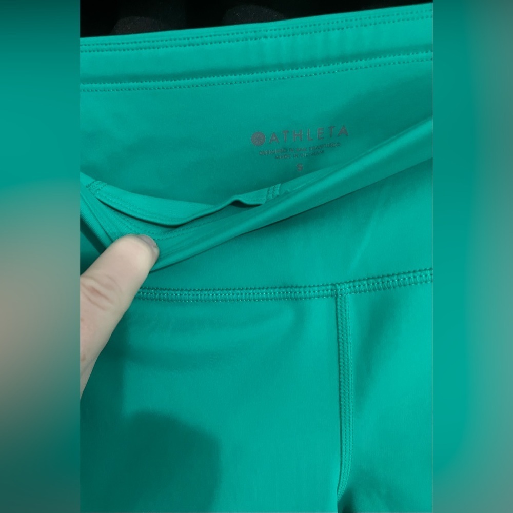 Athleta neon green full length leggings size Small W14 L33 I25 - Picture 2 of 5